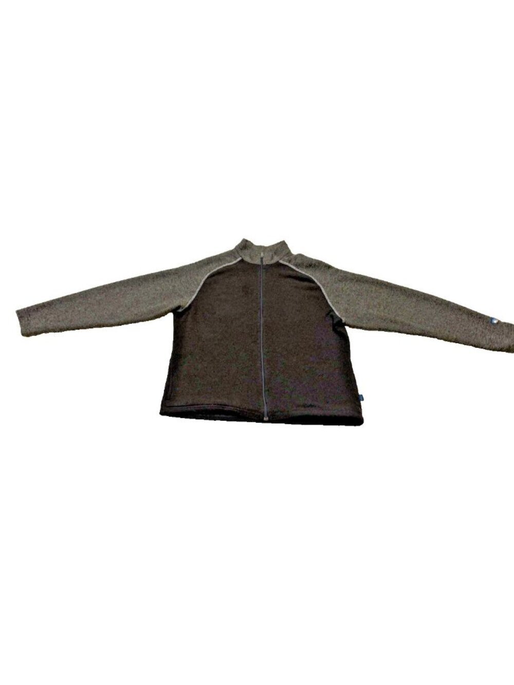 Kuhl Jacket Men's Gray Black Brown Alfpaca Fleece Full Zip Sweater Hiking Sz L